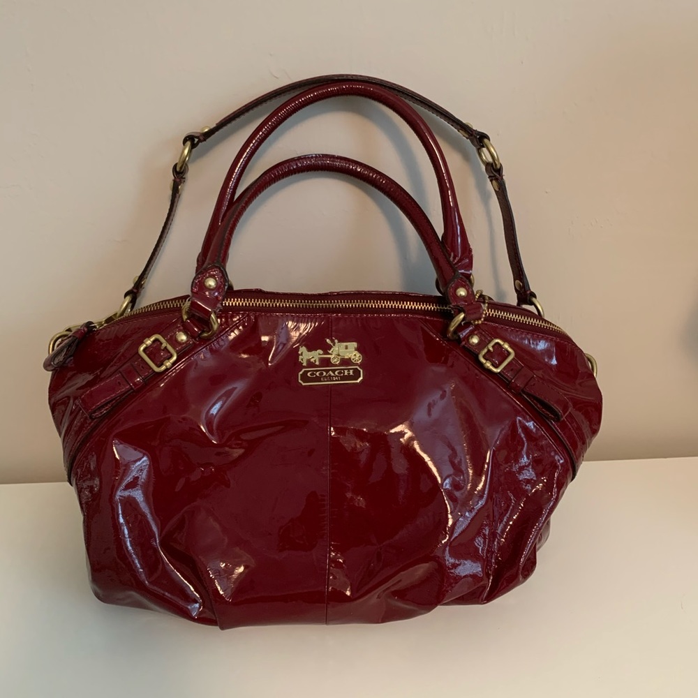 Coach Sophia Patent Leather Large Satchel "Oprah" - Picture 3 of 8